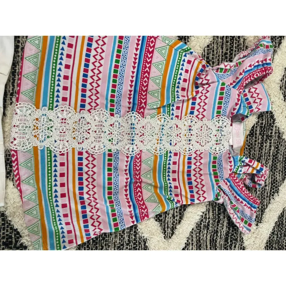 Bonnie Jean Could Shoulder Shirt and White Shorts  Toddler girl size 24Mo